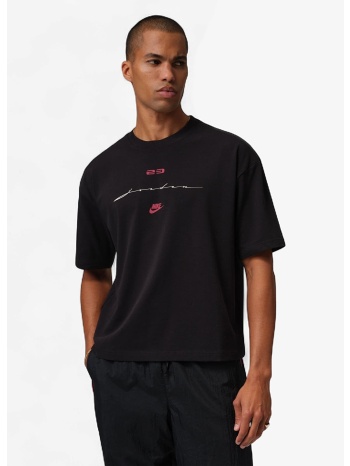 t-shirt jordan flight men`s script t-shirt black/ gym red xs σε προσφορά