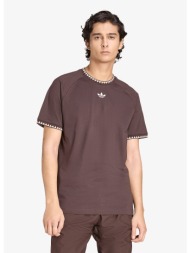 t-shirt adidas chest stripes engineered collar t-shirt aurora coffee s