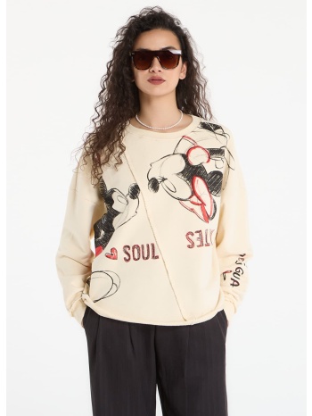 φούτερ desigual sweat muak mickey sweat beige m
