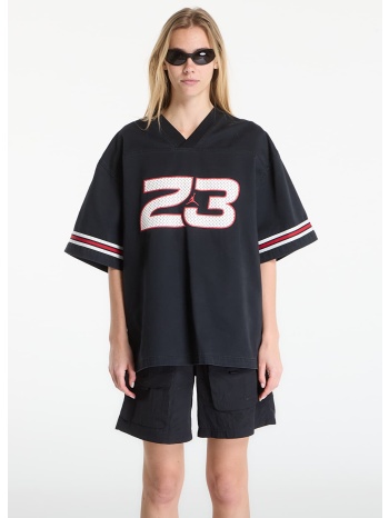 t-shirt jordan flight women`s woven jersey top black m