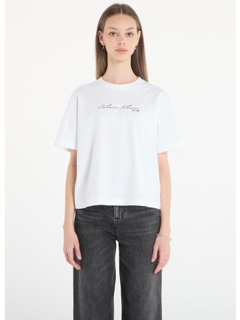 t-shirt calvin klein jeans ss graphic boxy tee white s