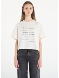 t-shirt calvin klein jeans ss cropped boxy grap tee white xs