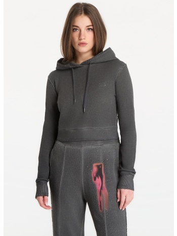 φούτερ diesel f-slimmy-hood-s3 sweatshirt grigio melange l
