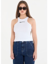 karl lagerfeld jeans ribbed logo tank white s