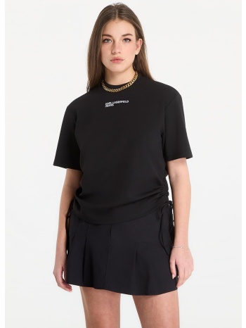 t-shirt karl lagerfeld jeans reg tie detail tee black l