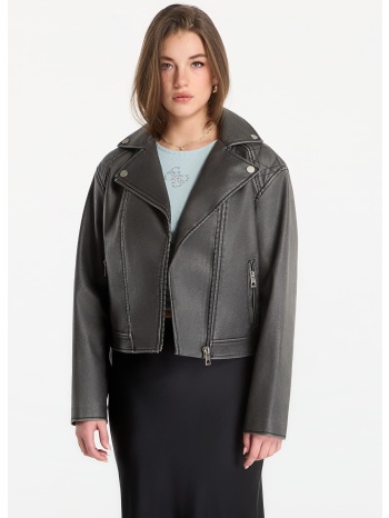 μπουφάν guess jeans nada vintage biker jet black s