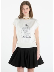 t-shirt allsaints terra knit tee chalk white xs