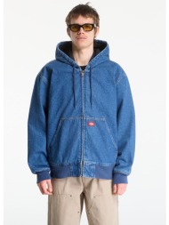 μπουφάν dickies lined denim hooded bomber classic blue l