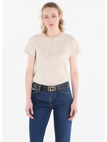 t-shirt guess jeans ss cn 3d guess script tee warm slate l