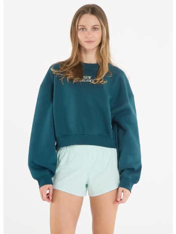 φούτερ new balance linear heritage fleece crew medusa green