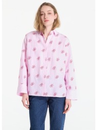 πουκάμισο tommy hilfiger swimshop linen easy fit aop shirt script ithaca rose petal l