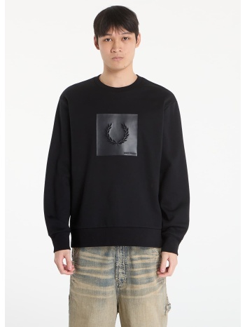 φούτερ fred perry box graphic sweatshirt black/ anchorgrey