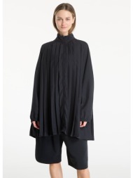 φόρεμα nike sportswear women`s oversized long-sleeve pleated mini dress black/ black s