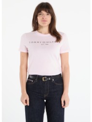 t-shirt tommy hilfiger reg corp logo c-nk ss light pink xs
