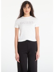 t-shirt guess octavia rn ss t-shirt white glam l