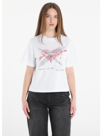 t-shirt allsaints heartache lisa tee white l σε προσφορά
