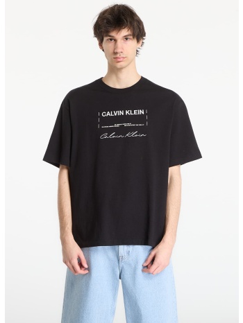t-shirt calvin klein jeans 16s april graphic se tee black l σε προσφορά