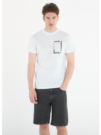 t-shirt karl lagerfeld jeans slim ss frame logo tee white m σε προσφορά