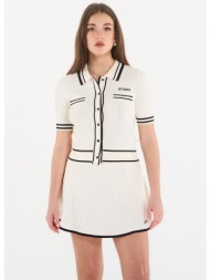 πουλόβερ guess shari polo cardi sweater dove white m