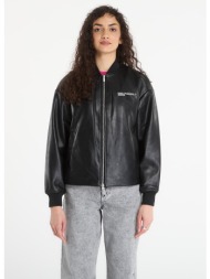 μπουφάν karl lagerfeld jeans faux leather bomber jacket black l