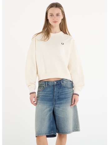 φούτερ fred perry tipped sweatshirt ecru 12