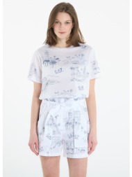 t-shirt ea7 emporio armani train costa t-shirt fancy white embro l