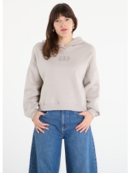 φούτερ gap v-gap mini arch pullover hoodie beige s