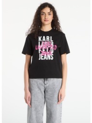 t-shirt karl lagerfeld jeans reg graffiti logo tee black s