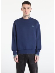 φούτερ fred perry crew neck sweatshirt tnsbl/ snwht/ dpmt xl