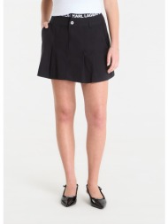 φούστα karl lagerfeld jeans pleated logo skirt black l