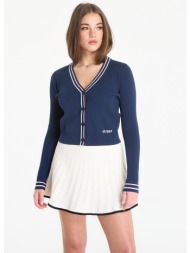 πουλόβερ guess tricia cardi sweater silk blue m