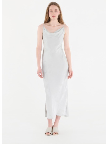 φόρεμα calvin klein viscose jacquard maxi slip dress green m σε προσφορά