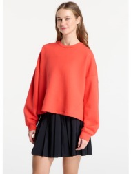 φούτερ nike 24.7 impossiblysoft women`s dri-fit oversized crew-neck top lt crimson/ university red m