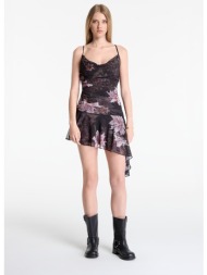 φόρεμα allsaints bea mesh mini dress crystal black 12