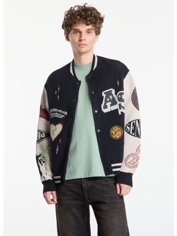 πουλόβερ allsaints chase cardigan black/ ecru white l σε προσφορά