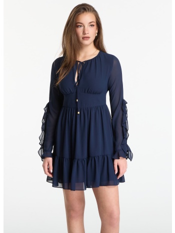 φόρεμα michael kors ruffled georgette long-sleeve dress σε προσφορά