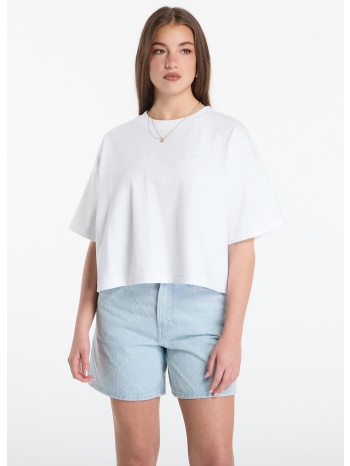 t-shirt calvin klein jeans ss cropped boxy satin floral tee σε προσφορά