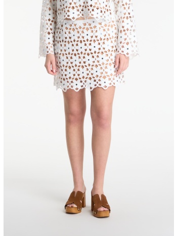 φούστα michael kors mirror-embellished floral crochet skirt