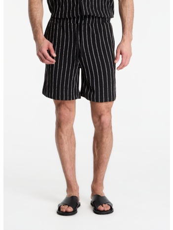 σορτς urban classics striped crinkle resort shorts black/