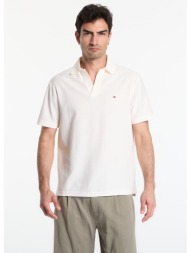 t-shirt tommy hilfiger v neck crepe classic polo tee ivory petal xl