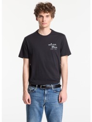 t-shirt calvin klein jeans ss 30s eu ck trvl lines seasonal tee black m