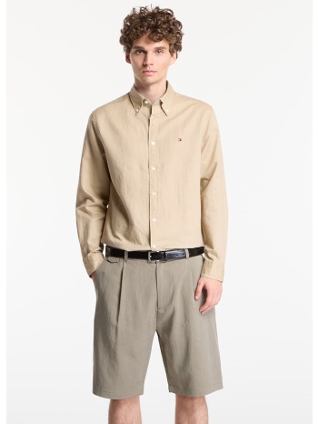 πουκάμισο tommy hilfiger linen blend solid btd rf shirt σε προσφορά