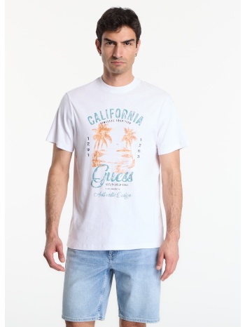 t-shirt guess cn ss summer slub tee pure white xl