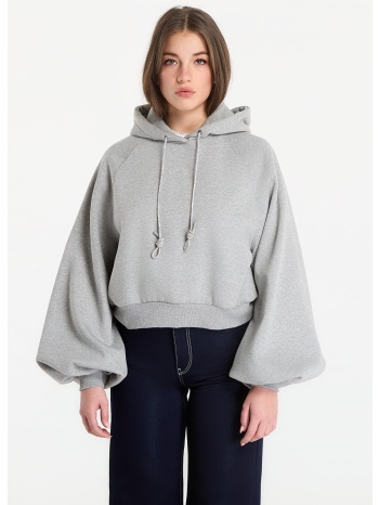 φούτερ guess hooded krystal sweatshirt marble heather s σε προσφορά