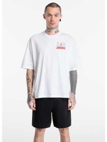 t-shirt jordan flight men`s t-shirt white/ university red xs