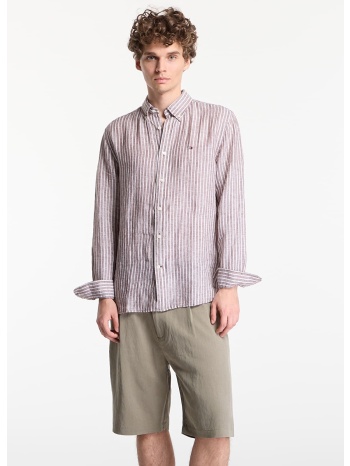 πουκάμισο tommy hilfiger linen bengal stripe rf shirt σε προσφορά