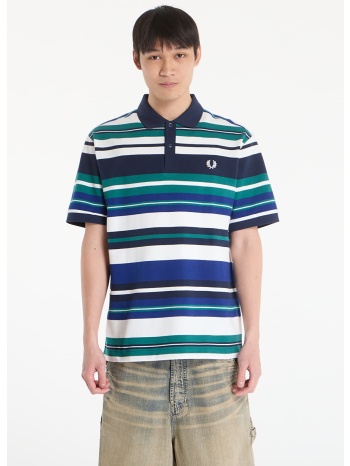 μπλουζάκι fred perry striped relaxed polo shirt deep mint m σε προσφορά