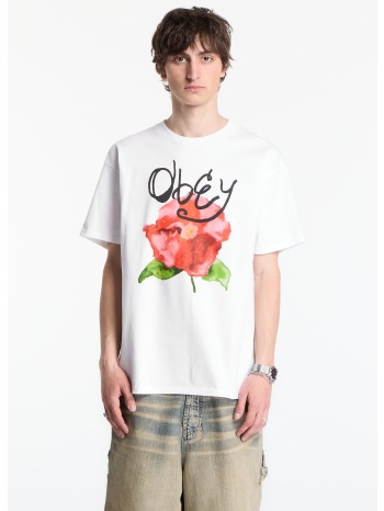 t-shirt obey watercolor poppy white m