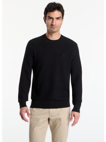 πουλόβερ calvin klein ls textured cotton crewneck sweater