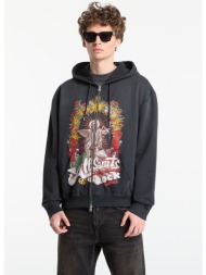 φούτερ allsaints roque zip hoody washed black m